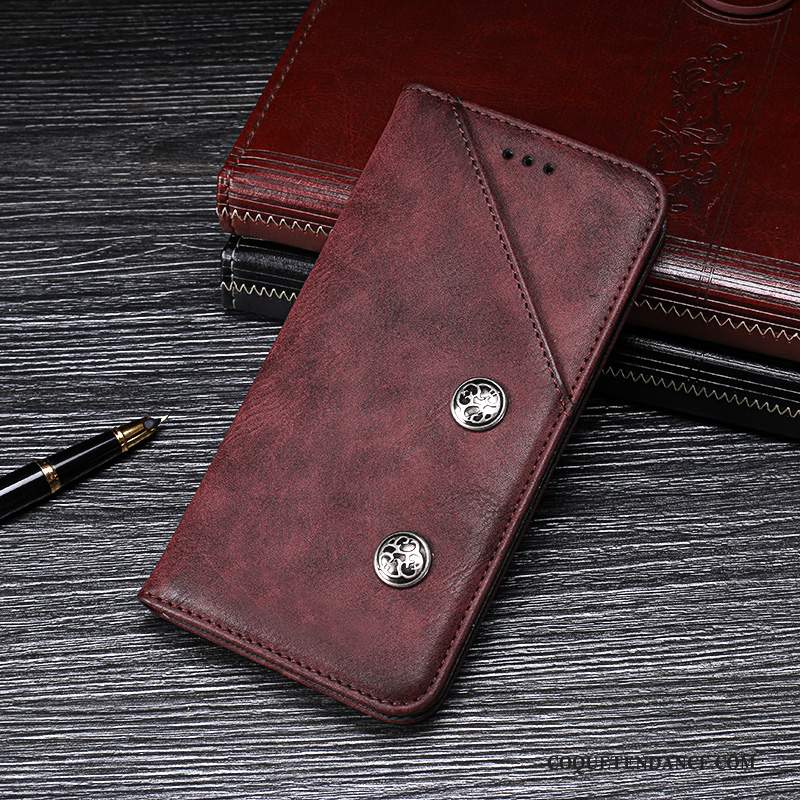 Redmi Go Coque Rouge Étui En Cuir Petit Housse Noir