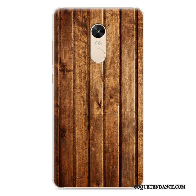 Redmi Note 4x Coque Grain De Bois Rouge Peinture Blanc Petit