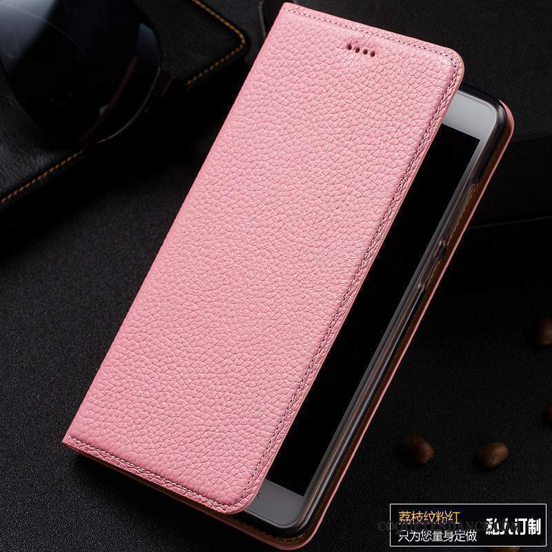 Redmi Note 4x Coque Litchi Rouge Incassable Cuir Véritable Bleu