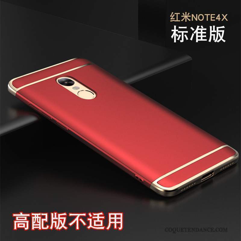 Redmi Note 4x Coque Noir Incassable Rouge Tendance
