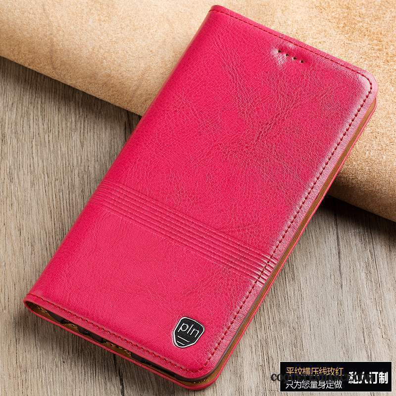 Redmi Note 4x Coque Protection Étui Étui En Cuir Rouge De Téléphone