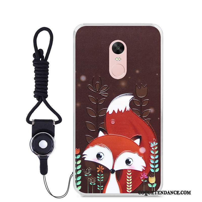 Redmi Note 4x Coque Rouge Dessin Animé Petit Noir Couleur