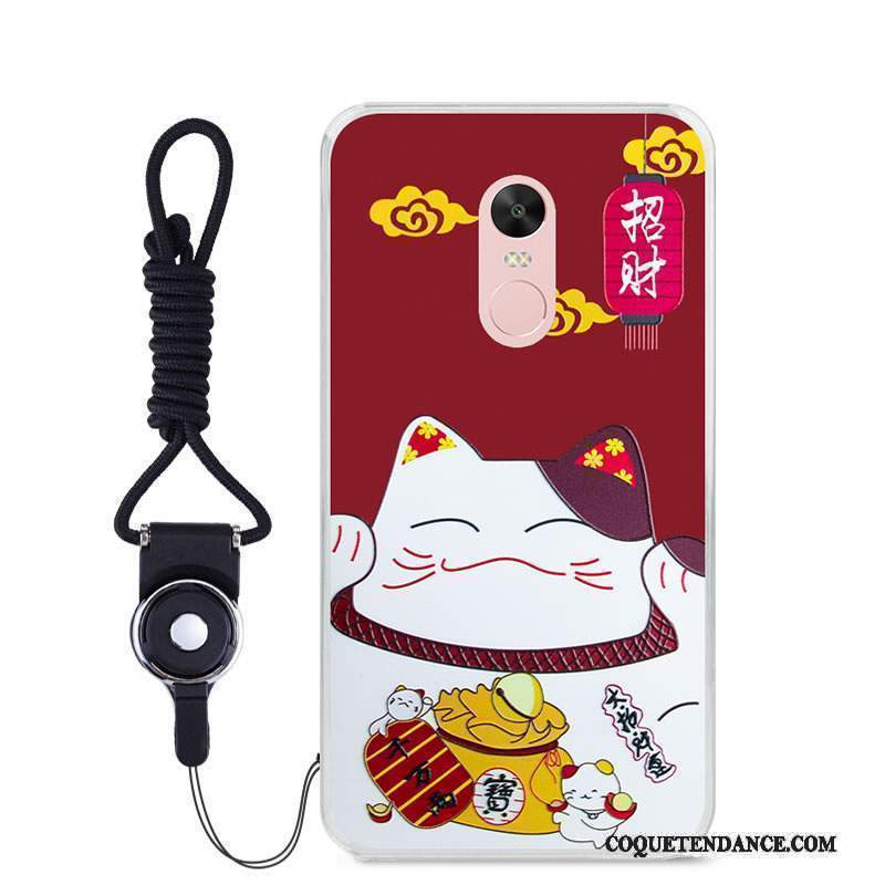 Redmi Note 4x Coque Rouge Dessin Animé Petit Noir Couleur