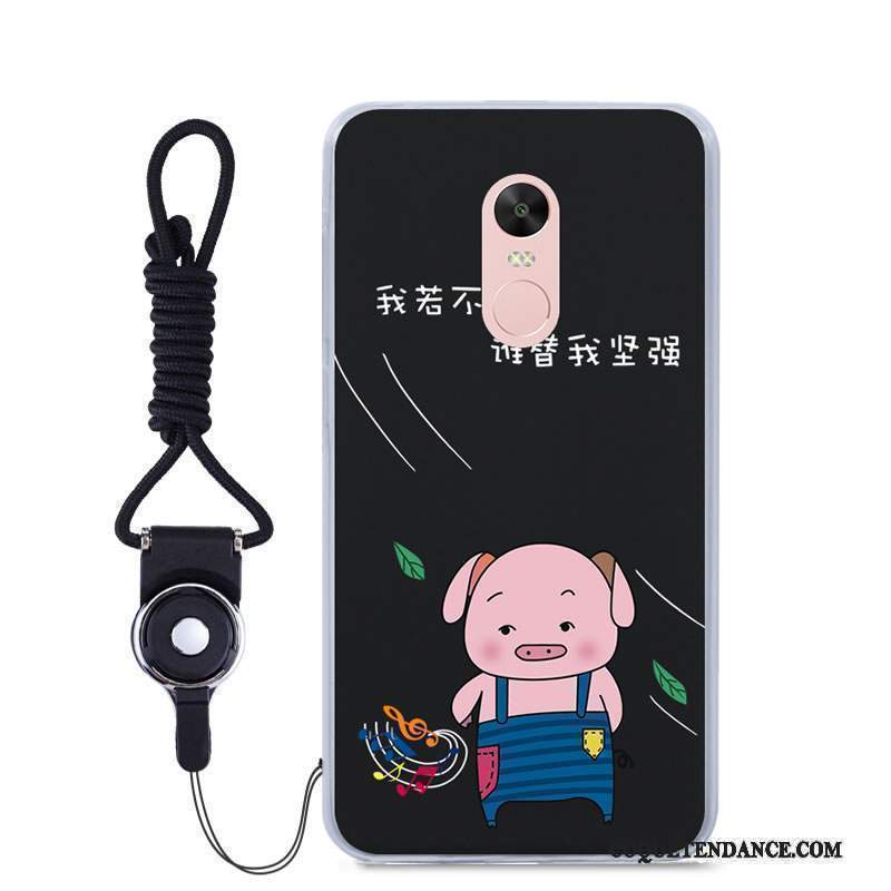 Redmi Note 4x Coque Rouge Dessin Animé Petit Noir Couleur