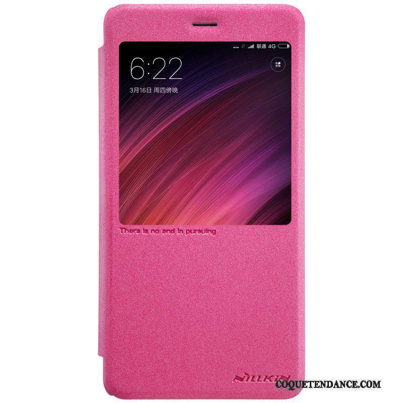 Redmi Note 4x Coque Rouge Étui Étui En Cuir Protection Dormance