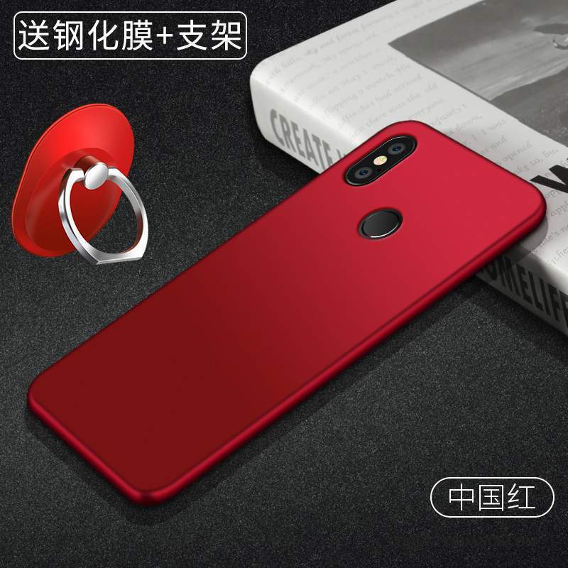 Redmi Note 5 Coque Rouge Couleur Unie Petit Silicone Incassable