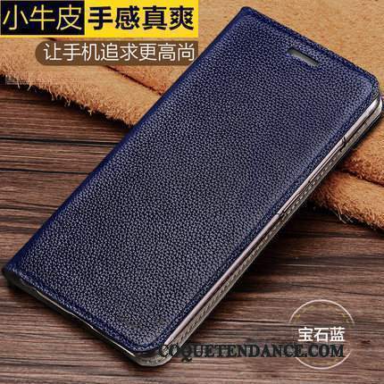 Redmi Note 5 Pro Coque Cuir Véritable Housse Rouge Difficile Vintage