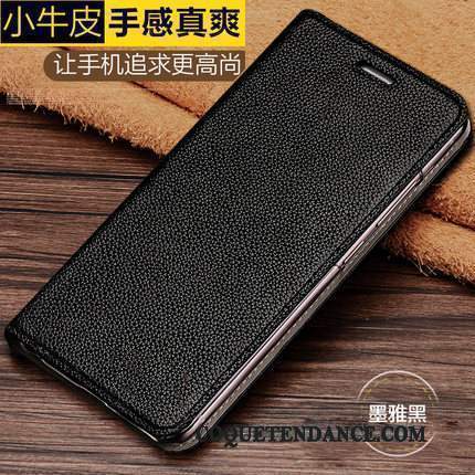 Redmi Note 5 Pro Coque Cuir Véritable Housse Rouge Difficile Vintage