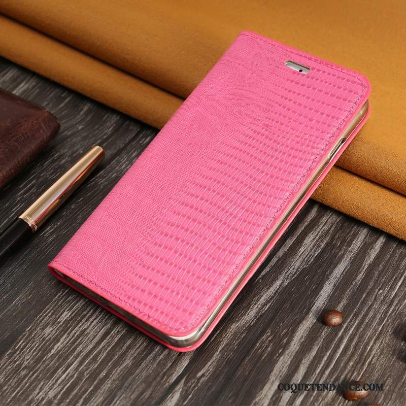 Redmi Note 5 Pro Coque Housse Rouge Cuir Véritable Étui Protection