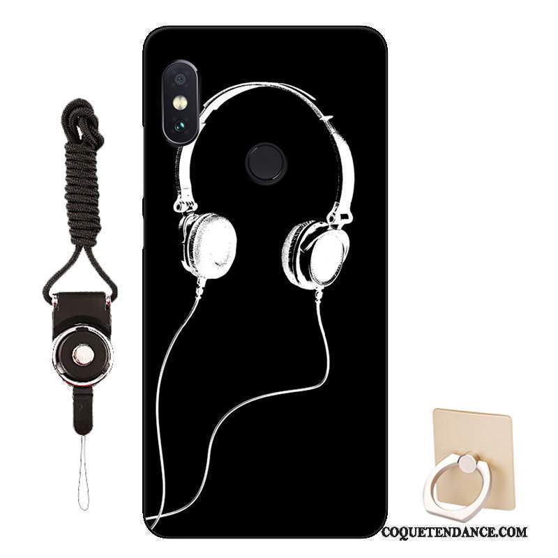 Redmi Note 5 Pro Coque Noir Rouge Fluide Doux Petit Étui