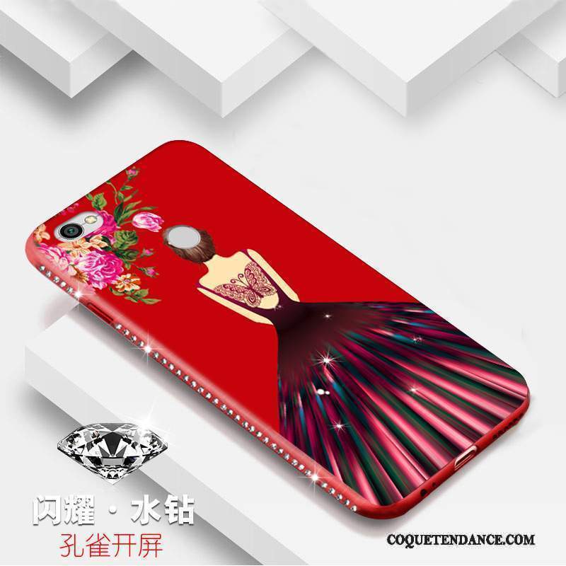 Redmi Note 5a Coque Protection Fluide Doux De Téléphone Rouge Rose