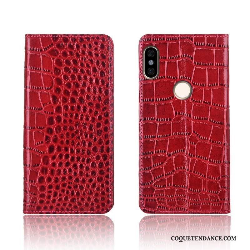 Redmi Note 6 Pro Coque Cuir Véritable Crocodile Clamshell Nouveau