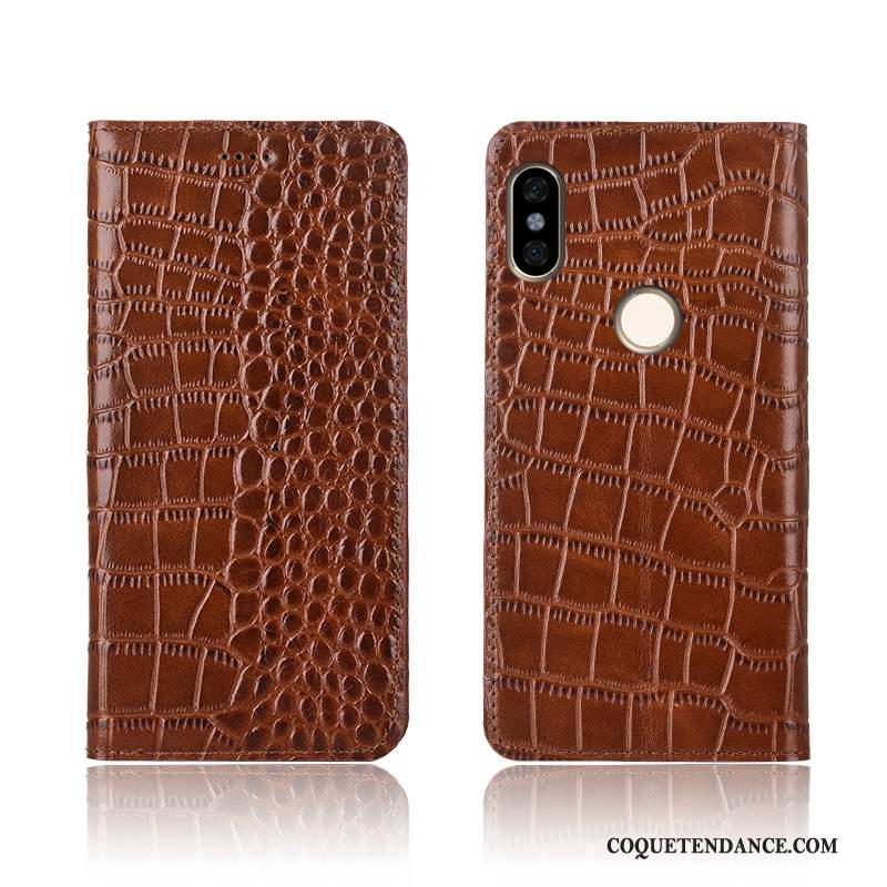 Redmi Note 6 Pro Coque Cuir Véritable Crocodile Clamshell Nouveau