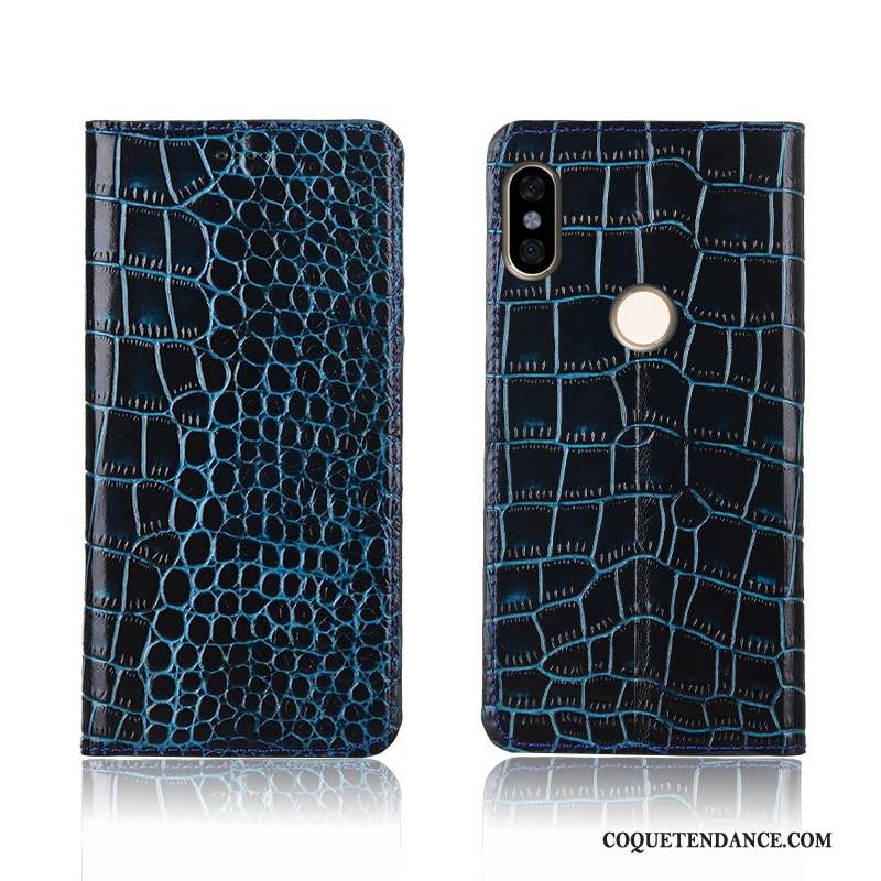 Redmi Note 6 Pro Coque Cuir Véritable Crocodile Clamshell Nouveau