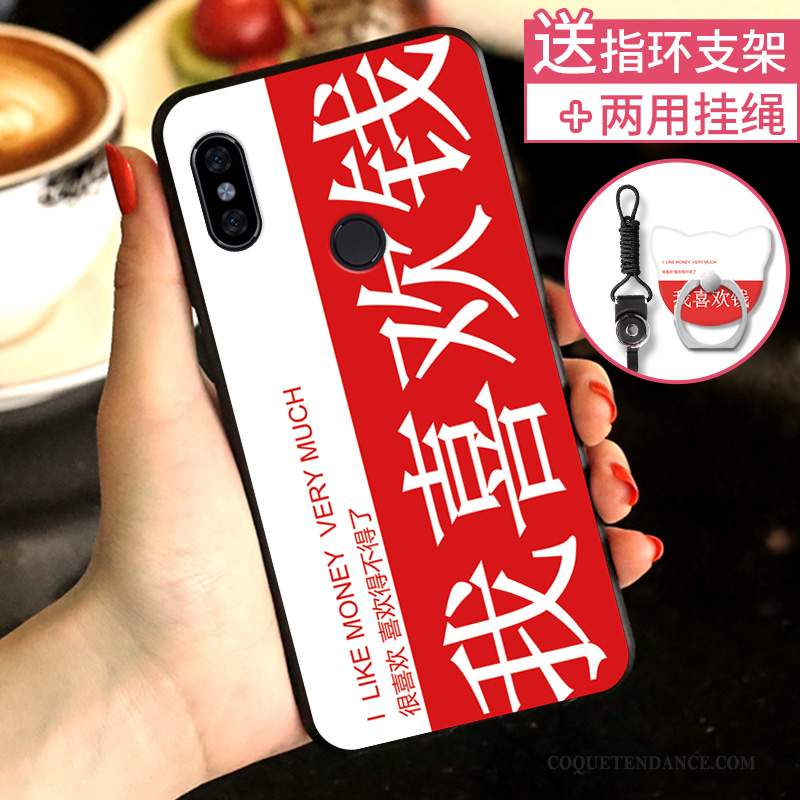 Redmi Note 6 Pro Coque Délavé En Daim Personnalité Créatif Rouge Tout Compris