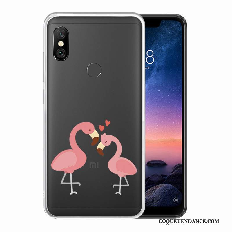 Redmi Note 6 Pro Coque Transparent Oiseau Petit Rouge Protection