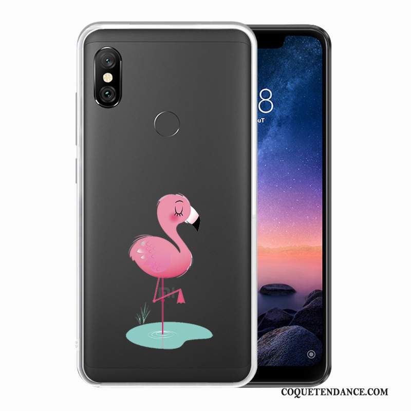 Redmi Note 6 Pro Coque Transparent Oiseau Petit Rouge Protection