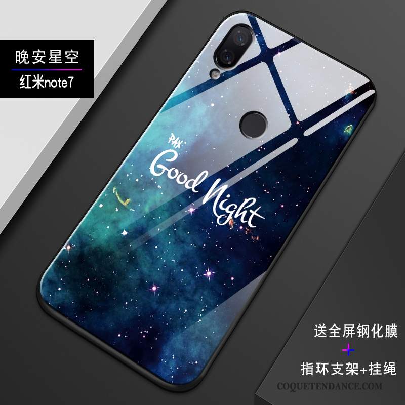 Redmi Note 7 Coque Bleu Marin Silicone Tout Compris De Téléphone Miroir