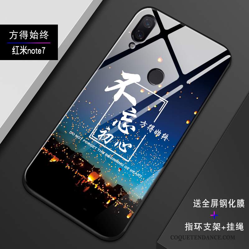 Redmi Note 7 Coque Bleu Marin Silicone Tout Compris De Téléphone Miroir