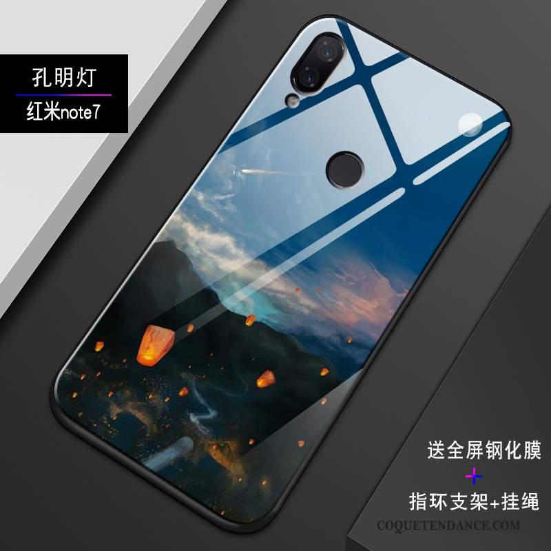 Redmi Note 7 Coque Bleu Marin Silicone Tout Compris De Téléphone Miroir