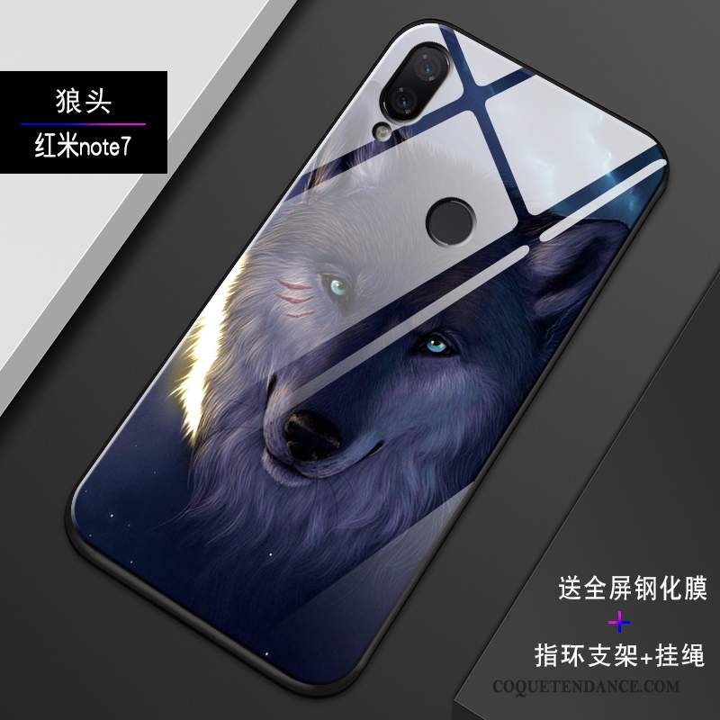 Redmi Note 7 Coque Bleu Marin Silicone Tout Compris De Téléphone Miroir