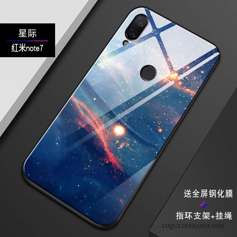 Redmi Note 7 Coque Bleu Marin Silicone Tout Compris De Téléphone Miroir