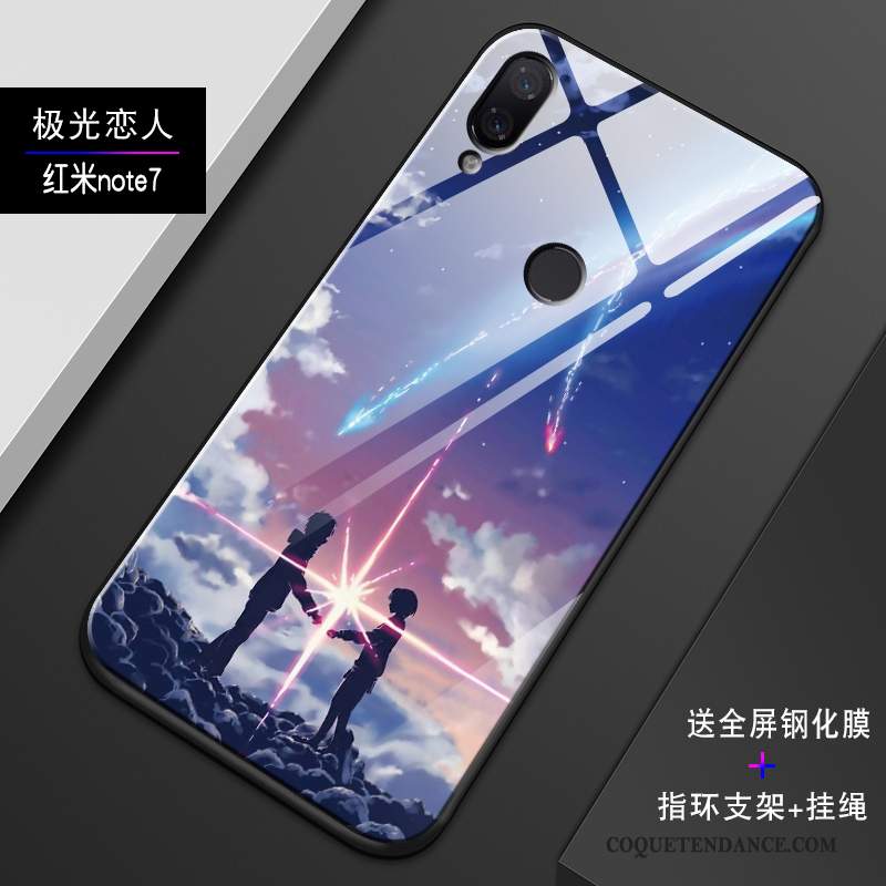 Redmi Note 7 Coque Bleu Marin Silicone Tout Compris De Téléphone Miroir