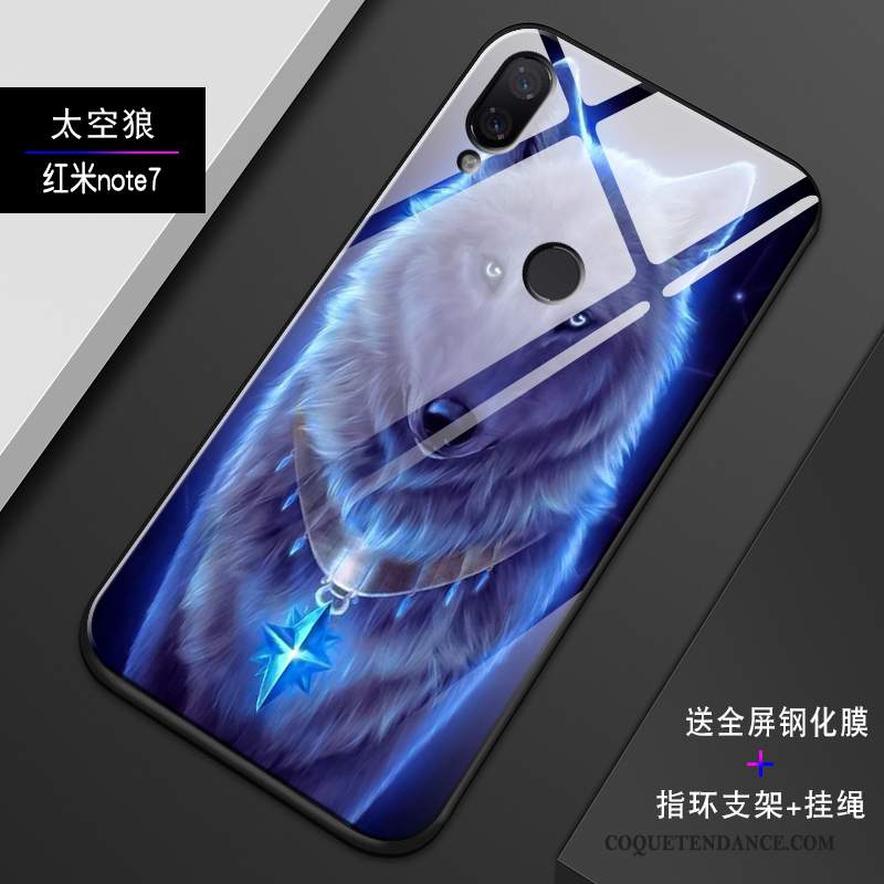 Redmi Note 7 Coque Bleu Marin Silicone Tout Compris De Téléphone Miroir