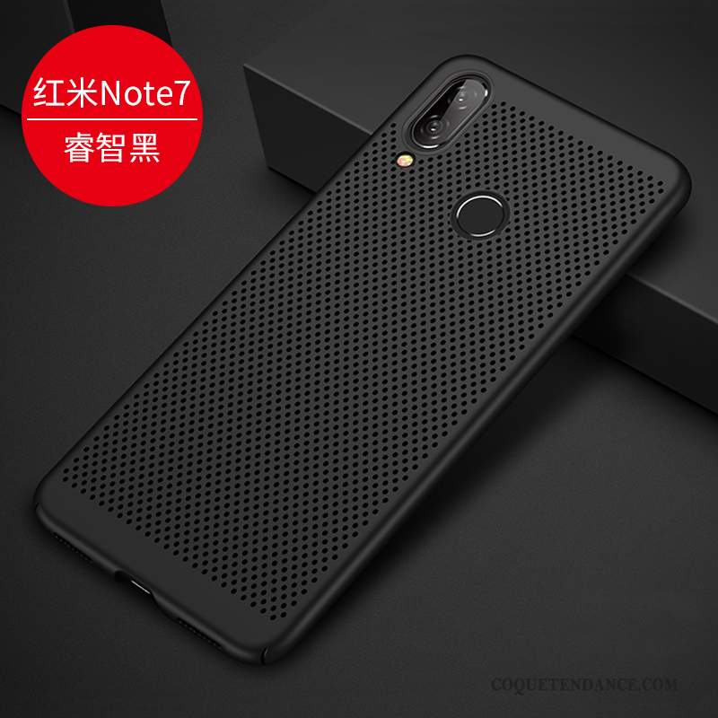 Redmi Note 7 Coque Délavé En Daim Net Rouge Difficile Légères Évasé