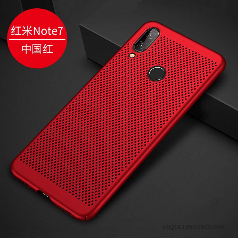 Redmi Note 7 Coque Délavé En Daim Net Rouge Difficile Légères Évasé