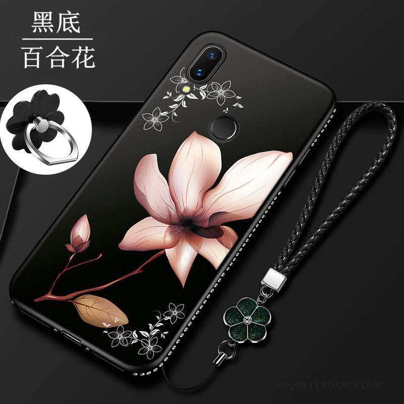 Redmi Note 7 Coque Fleur Incassable Étui Rouge Fluide Doux