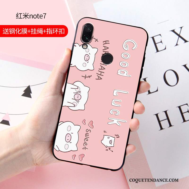 Redmi Note 7 Coque Gaufrage Délavé En Daim De Téléphone Protection Petit