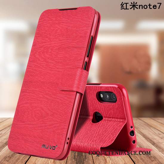 Redmi Note 7 Coque Protection Fluide Doux Business Petit Rouge