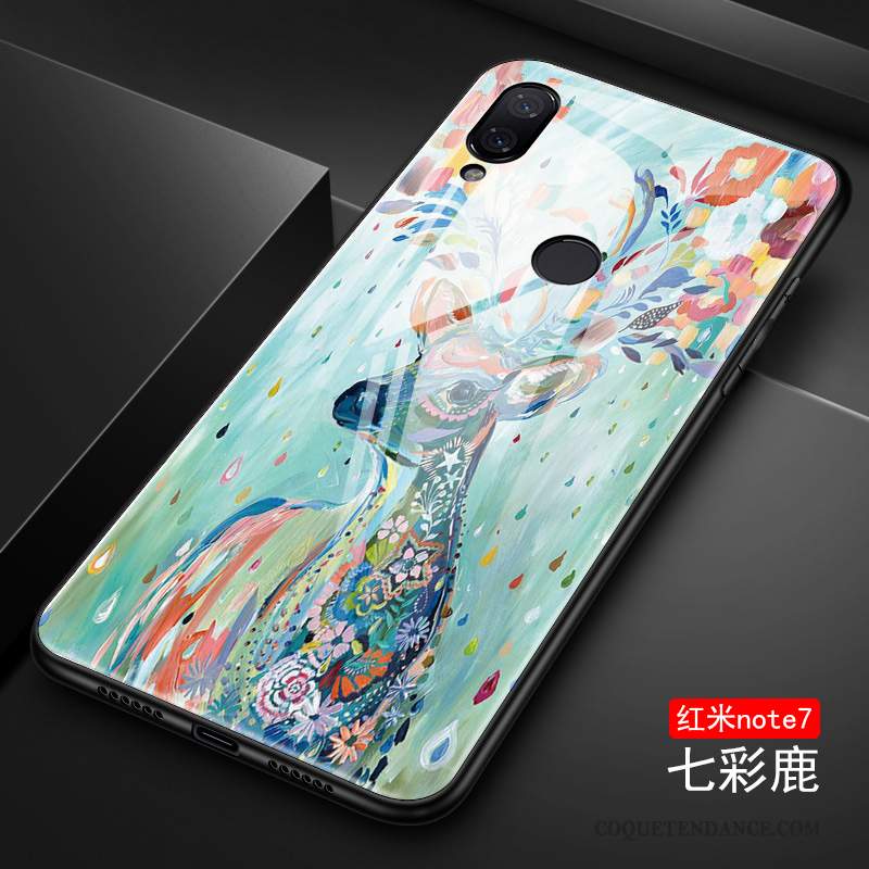 Redmi Note 7 Coque Protection Verre Bleu Personnalité Étui