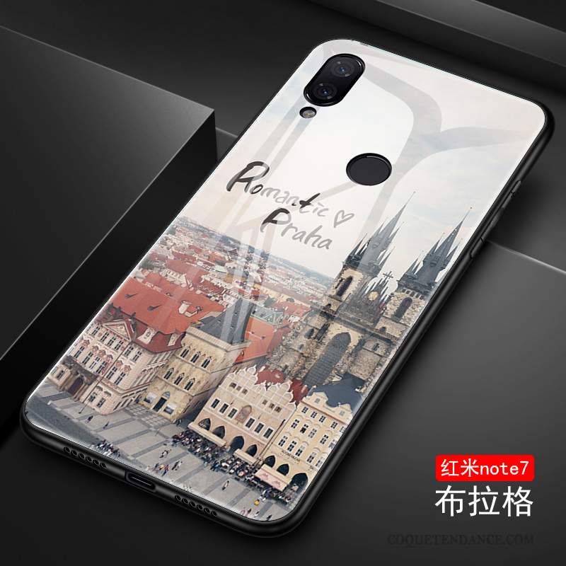 Redmi Note 7 Coque Protection Verre Bleu Personnalité Étui