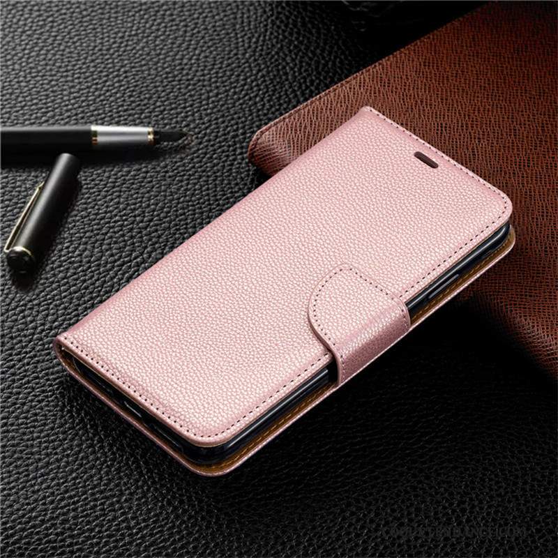 Redmi Note 7 Coque Rouge De Téléphone Portefeuille Housse Protection