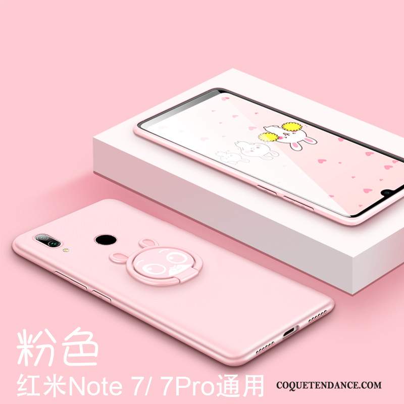 Redmi Note 7 Coque Étui Charmant Dessin Animé Protection Rose