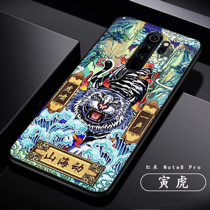 Redmi Note 8 Pro Coque Rouge Dragon Créatif Style Chinois Personnalité