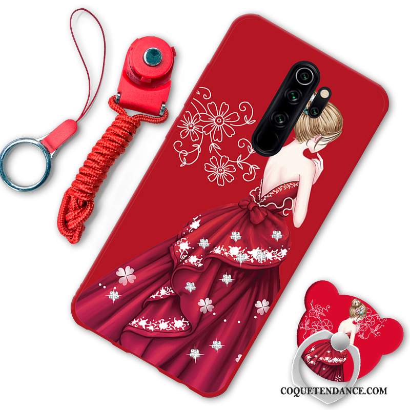 Redmi Note 8 Pro Coque Support Dessin Animé Rouge De Téléphone Ornements Suspendus