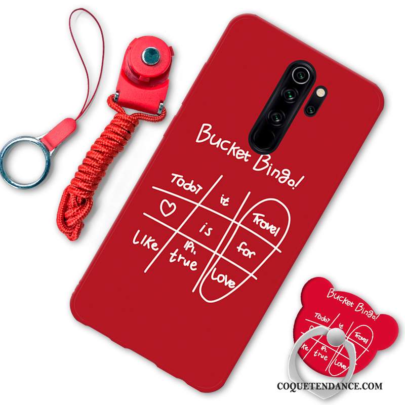 Redmi Note 8 Pro Coque Support Dessin Animé Rouge De Téléphone Ornements Suspendus