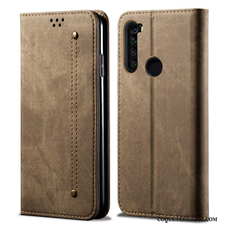 Redmi Note 8t Coque Business Étui Cuir Véritable Rouge Mode