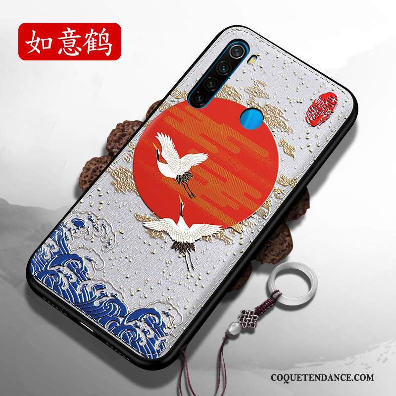 Redmi Note 8t Coque Silicone Style Chinois Rouge Petit Incassable