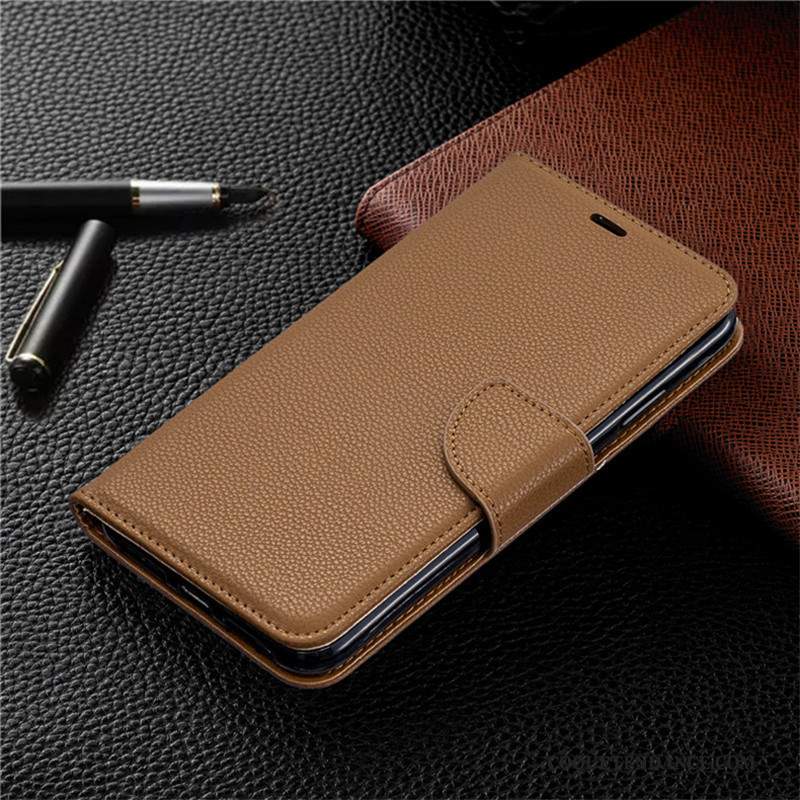 Redmi Note 8t Coque Simple Portefeuille Ornements Suspendus Tout Compris Rouge