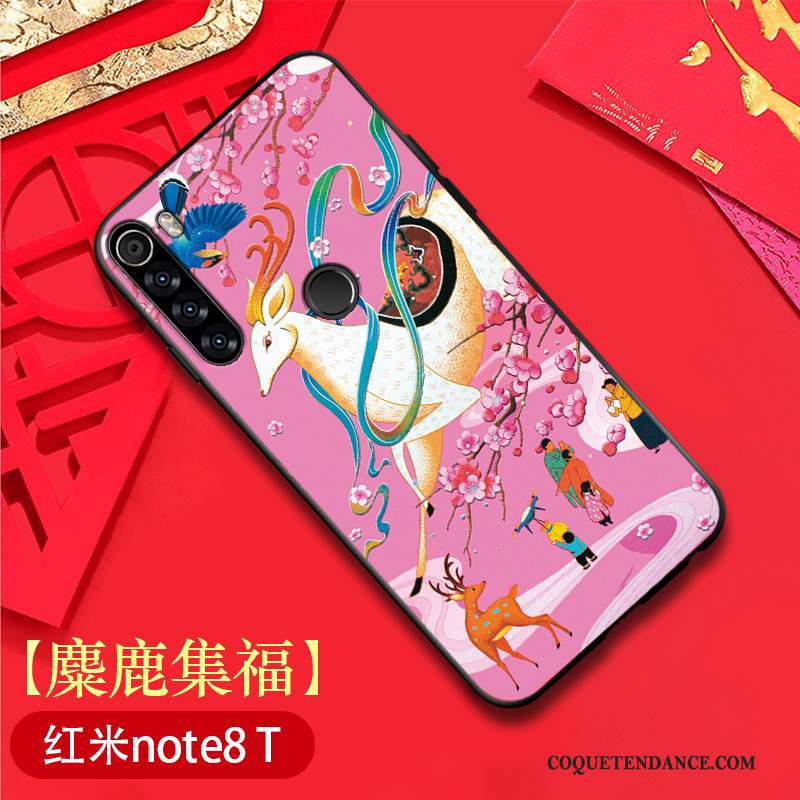 Redmi Note 8t Coque Style Chinois Légère Modèle Fleurie Étui Protection