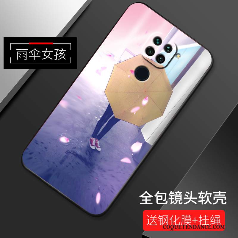 Redmi Note 9 Coque Dessin Animé De Téléphone Délavé En Daim Étui Bleu