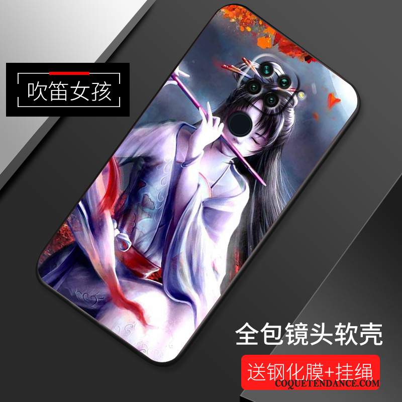 Redmi Note 9 Coque Dessin Animé De Téléphone Délavé En Daim Étui Bleu