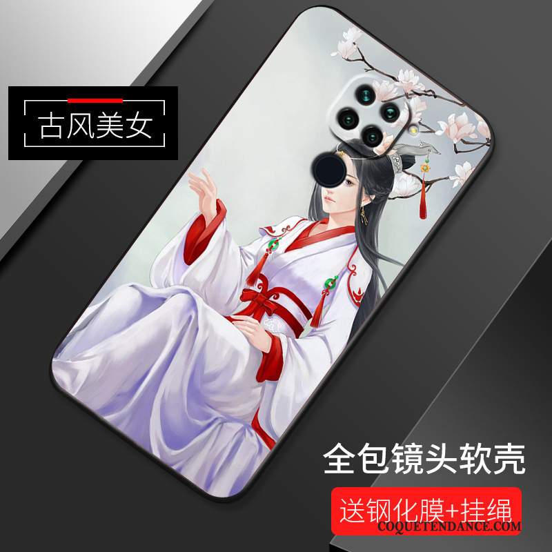 Redmi Note 9 Coque Dessin Animé De Téléphone Délavé En Daim Étui Bleu