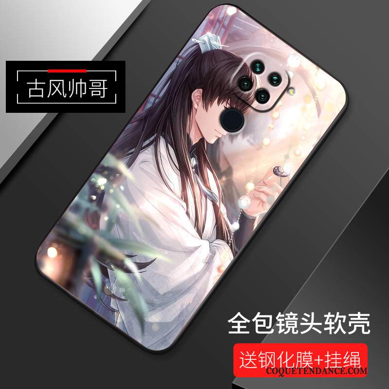 Redmi Note 9 Coque Dessin Animé De Téléphone Délavé En Daim Étui Bleu