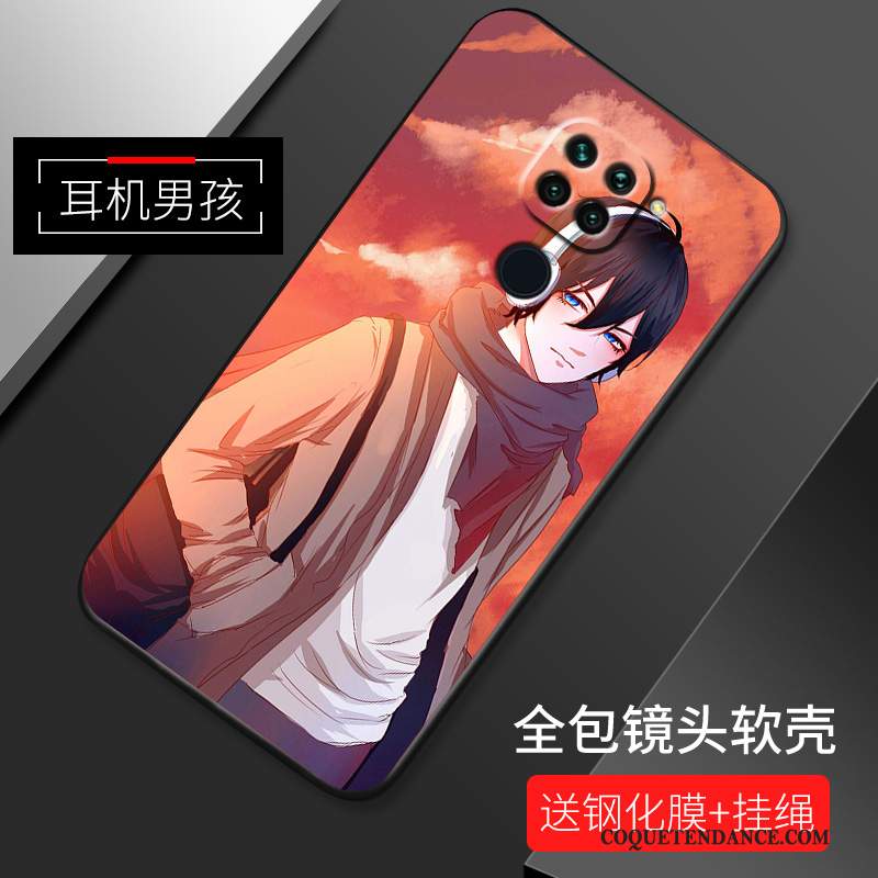 Redmi Note 9 Coque Dessin Animé De Téléphone Délavé En Daim Étui Bleu