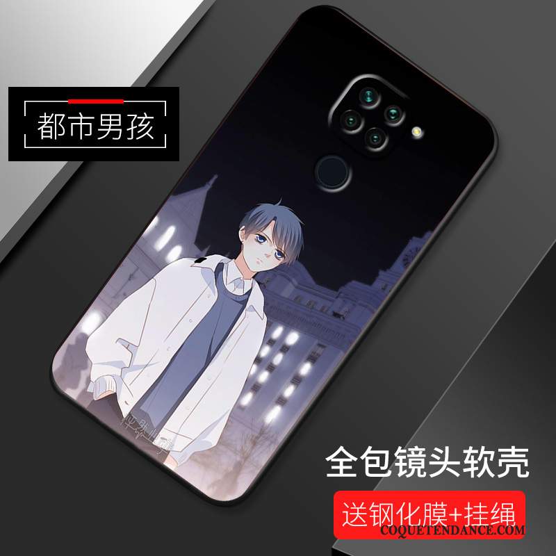 Redmi Note 9 Coque Dessin Animé De Téléphone Délavé En Daim Étui Bleu